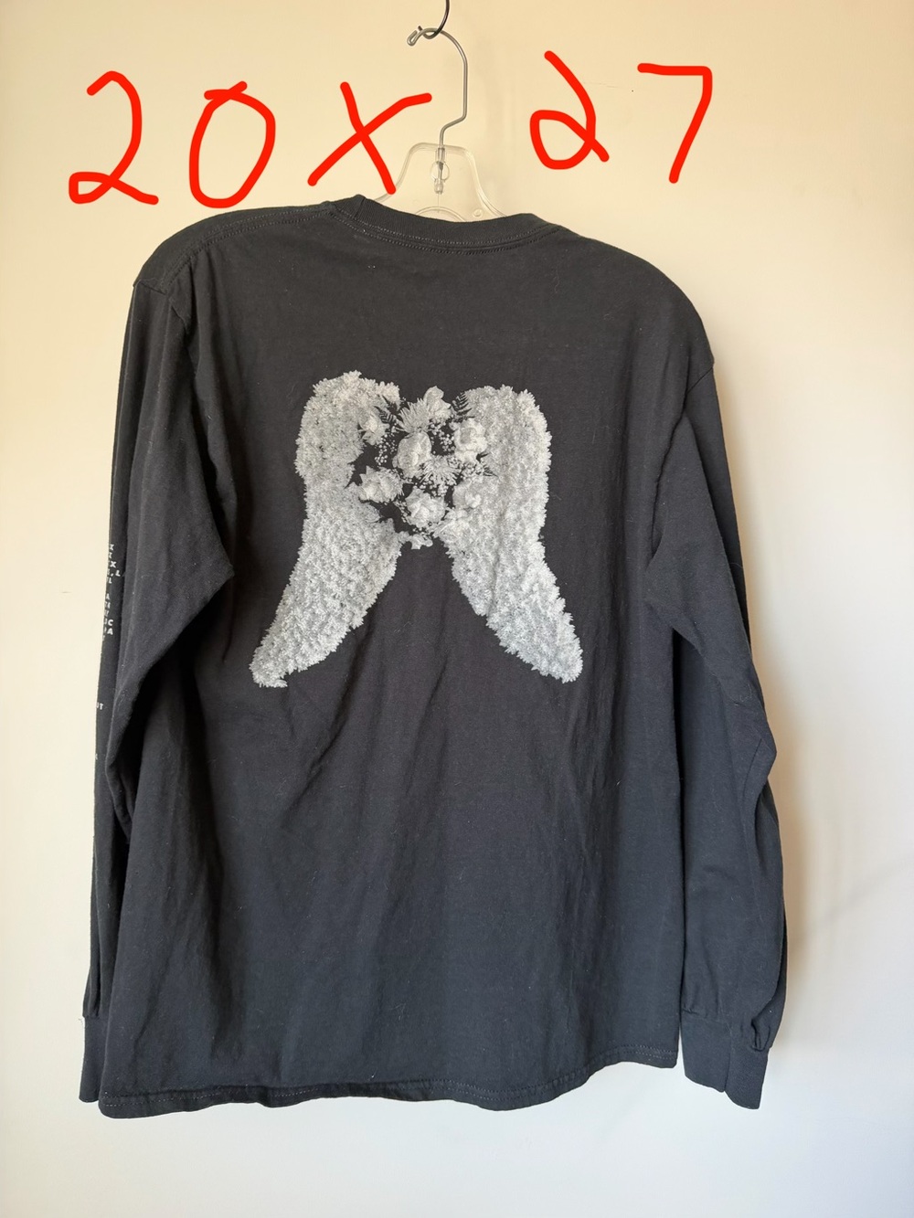 Depeche Mode World Tour 2023 Long Sleeve Band Tee Medium Angel Wings Graphic - Picture 8 of 8